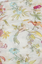 Cream White Floral Moonga Silk Blended Thaan