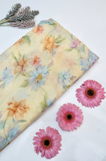 Flamingo Pink Floral Moonga Silk Blended Thaan