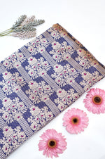 Prussian Blue Meenakari Katan Silk Blended Thaan