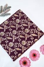Wine Red Meenakari Katan Silk Handwoven Banarasi Thaan