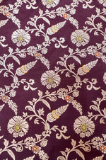 Wine Red Meenakari Katan Silk Handwoven Banarasi Thaan