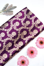 Boysenberry Purple Jaal Katan Silk Handwoven Banarasi Thaan