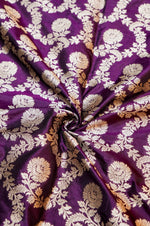 Boysenberry Purple Jaal Katan Silk Handwoven Banarasi Thaan