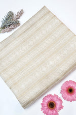 Ivory White Resham Embroidery Tussar Silk Thaan