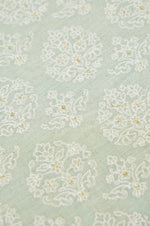 Nyanza Green Resham Embroidery Linen Cotton Banarasi Handwoven Thaan