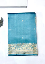 Sky Blue Motif Katan Silk Handwoven Banarasi Saree
