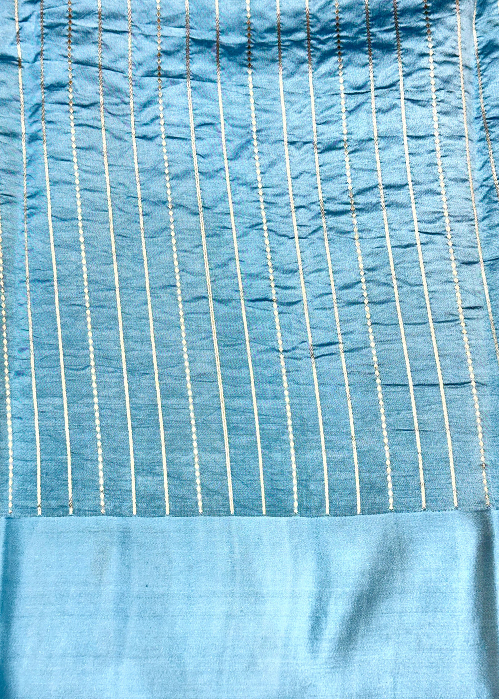Sky Blue Motif Katan Silk Handwoven Banarasi Saree