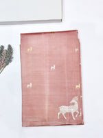 Rose Pink Motif Katan Silk Handwoven Banarasi Saree