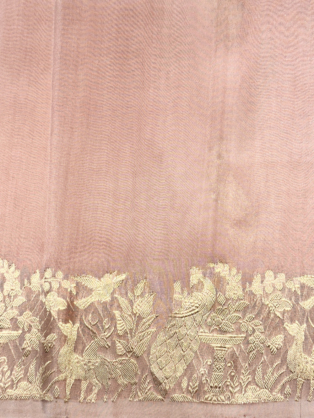 Salmon Pink Motif Katan Silk Handwoven Banarasi Saree