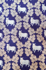 Indigo Blue Jangla Katan Silk Handwoven Banarasi Thaan