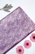 Violet Purple Shikargah Katan Silk Handwoven Banarasi Thaan