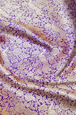 Violet Purple Shikargah Katan Silk Handwoven Banarasi Thaan