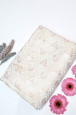 Porcelain White Brocade Mashru Silk Thaan