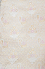 Porcelain White Brocade Mashru Silk Thaan