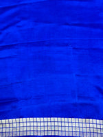 Royal Blue Geometric Mashru Silk  Handwoven Banarasi Saree