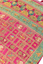 Pink Kalamkari Moonga Silk  Blended Saree