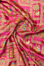Pink Kalamkari Moonga Silk  Blended Saree