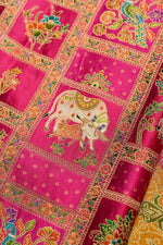 Pink Kalamkari Moonga Silk  Blended Saree