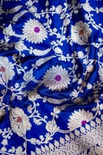 Royal Blue Meenakari Katan Silk Handwoven Banarasi Saree