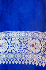 Royal Blue Meenakari Katan Silk Handwoven Banarasi Saree