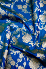 Turquoise Blue Ambi Katan Silk Handwoven Banarasi Saree