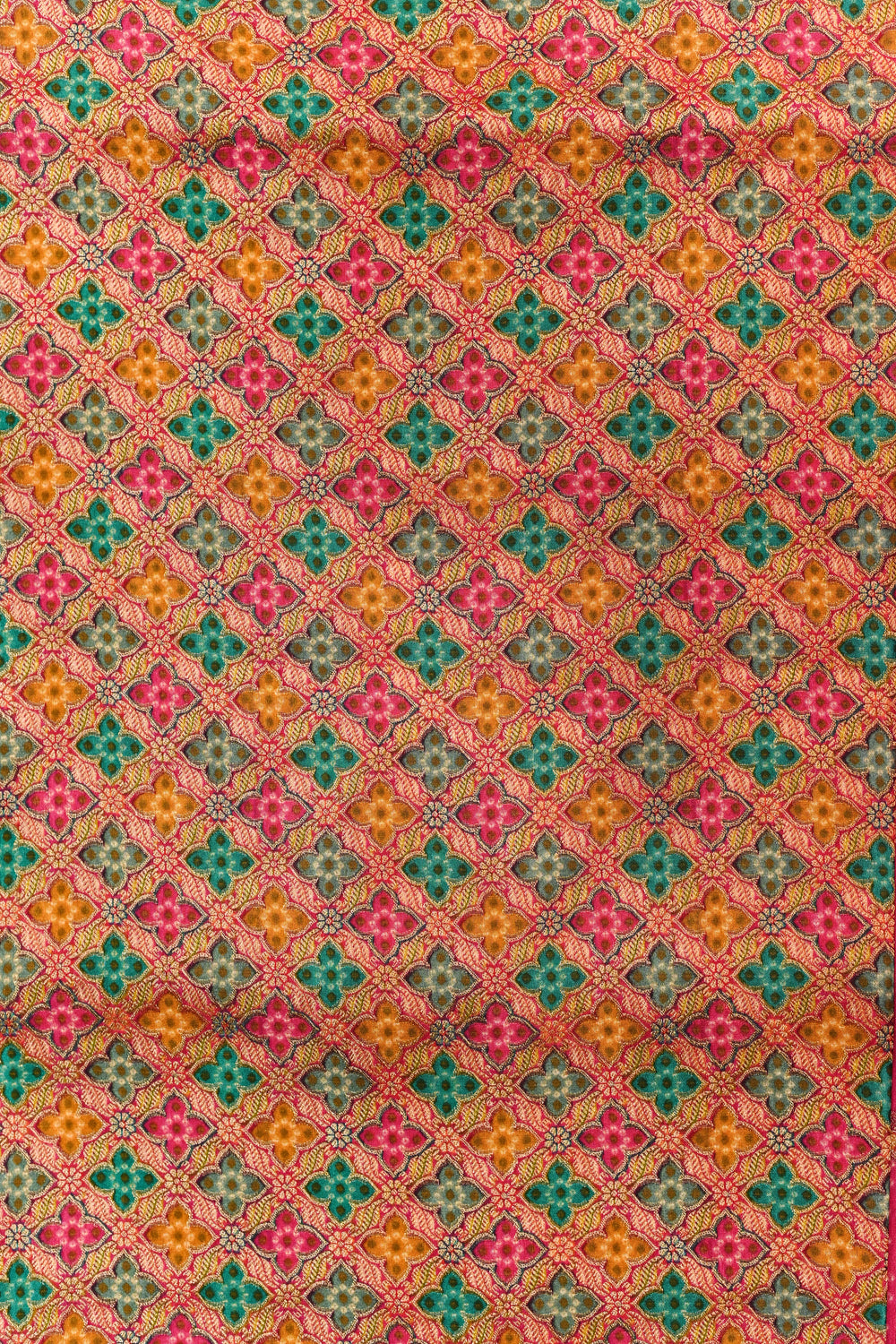 Magenta Pink Geometric Moonga Silk  Blended Saree