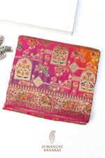 Pink Multi Bandhani Georgette Khadi  Blended Saree
