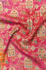 Pink Multi Bandhani Georgette Khadi  Blended Saree