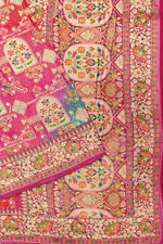 Pink Multi Bandhani Georgette Khadi  Blended Saree