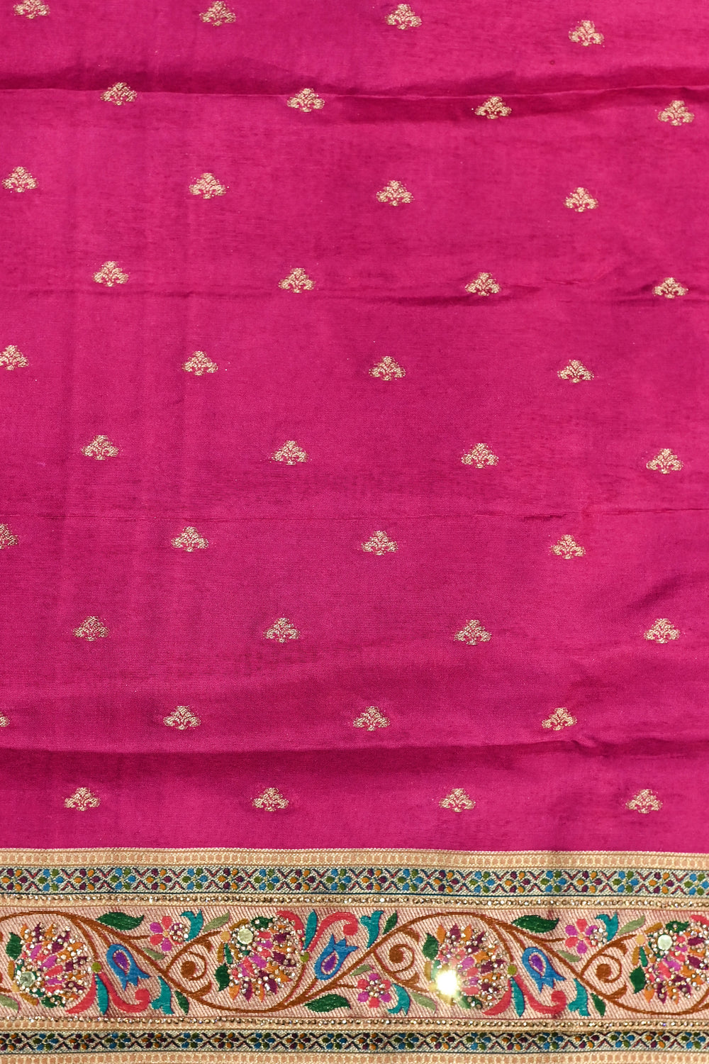 Teal Blue Kalamkari Moonga Silk  Blended Saree