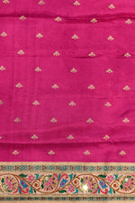 Teal Blue Kalamkari Moonga Silk  Blended Saree