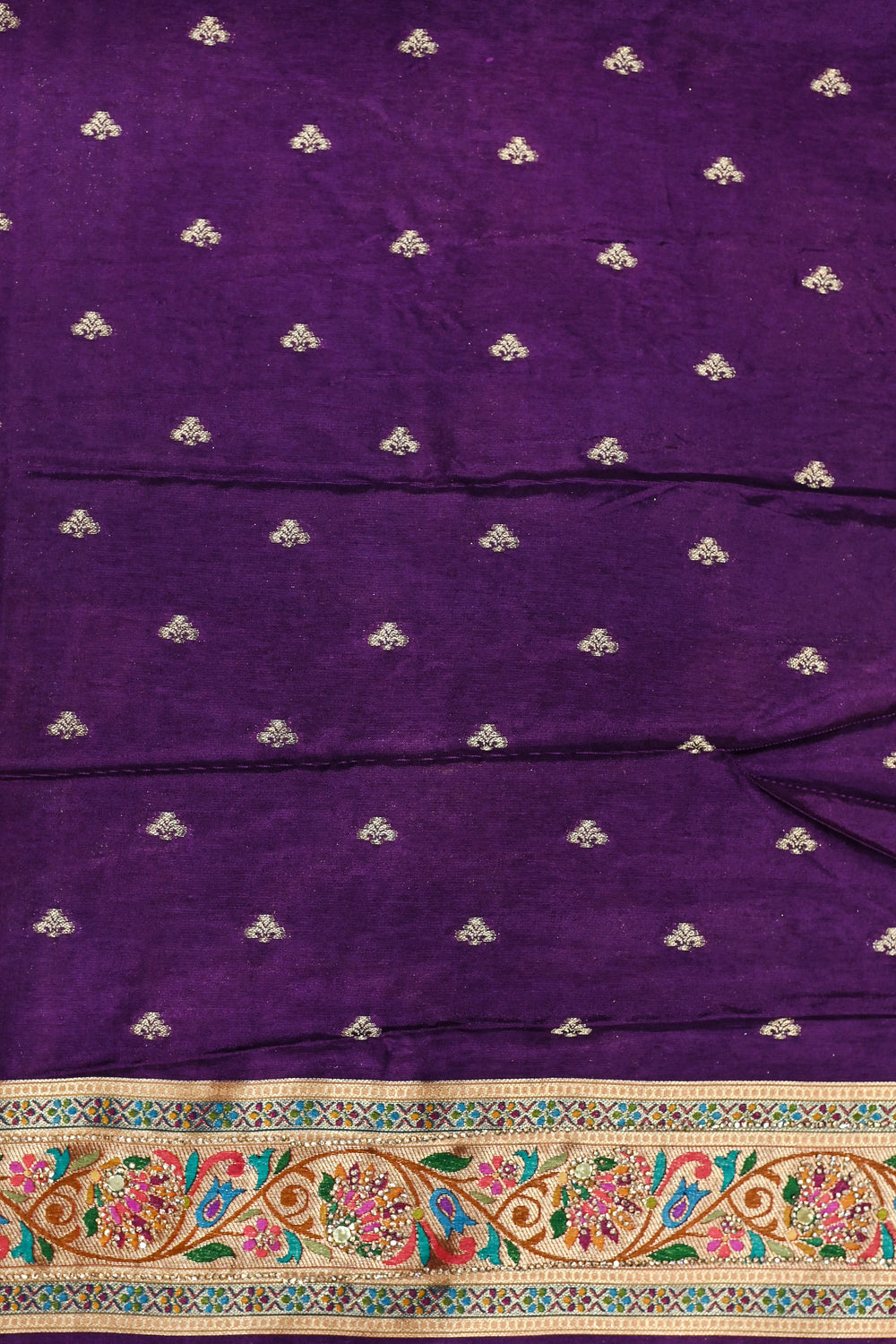 Purple Wine Kalamkari Moonga Silk  Blended Saree