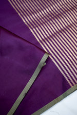 Boyseberry Purple Plain Katan Silk Handwoven Banarasi Saree