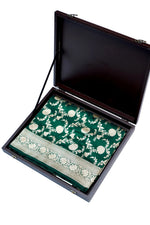 Basil Green Jaal Katan Silk Handwoven Banarasi Saree