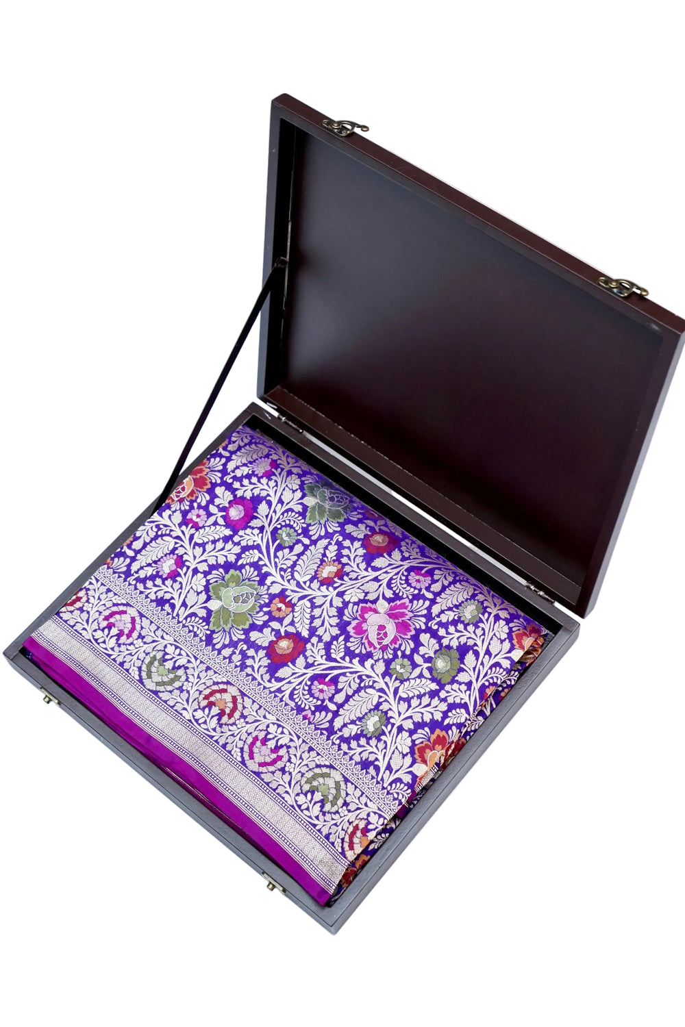 Violet Purple Khimkhab Katan Silk Handwoven Banarasi Saree