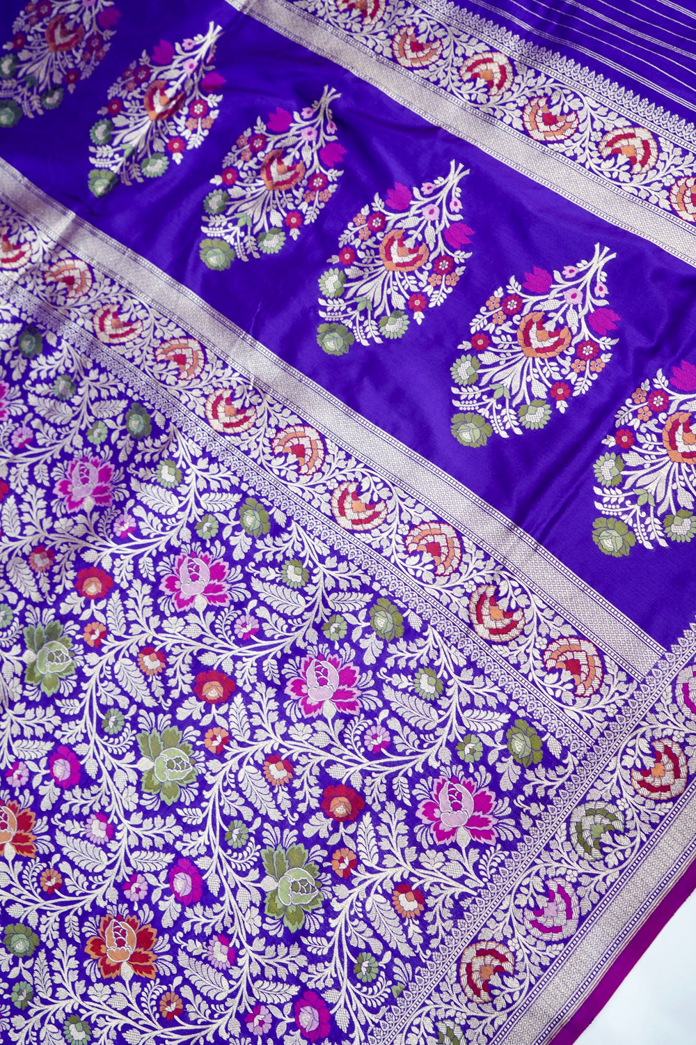Violet Purple Khimkhab Katan Silk Handwoven Banarasi Saree