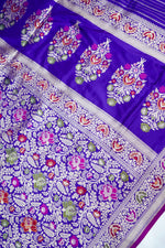 Violet Purple Khimkhab Katan Silk Handwoven Banarasi Saree