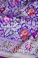 Violet Purple Khimkhab Katan Silk Handwoven Banarasi Saree