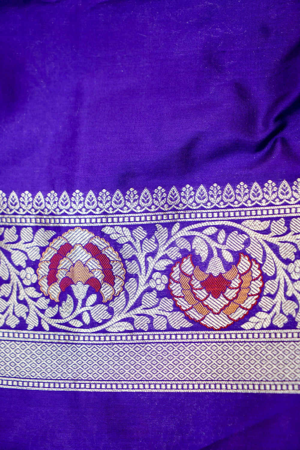Violet Purple Khimkhab Katan Silk Handwoven Banarasi Saree