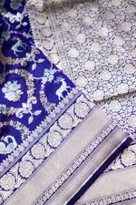 Berry Blue Meenakari Katan Silk Handwoven Banarasi Saree