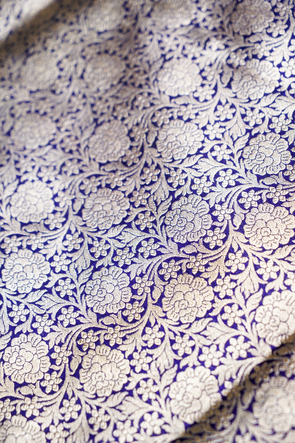 Berry Blue Meenakari Katan Silk Handwoven Banarasi Saree