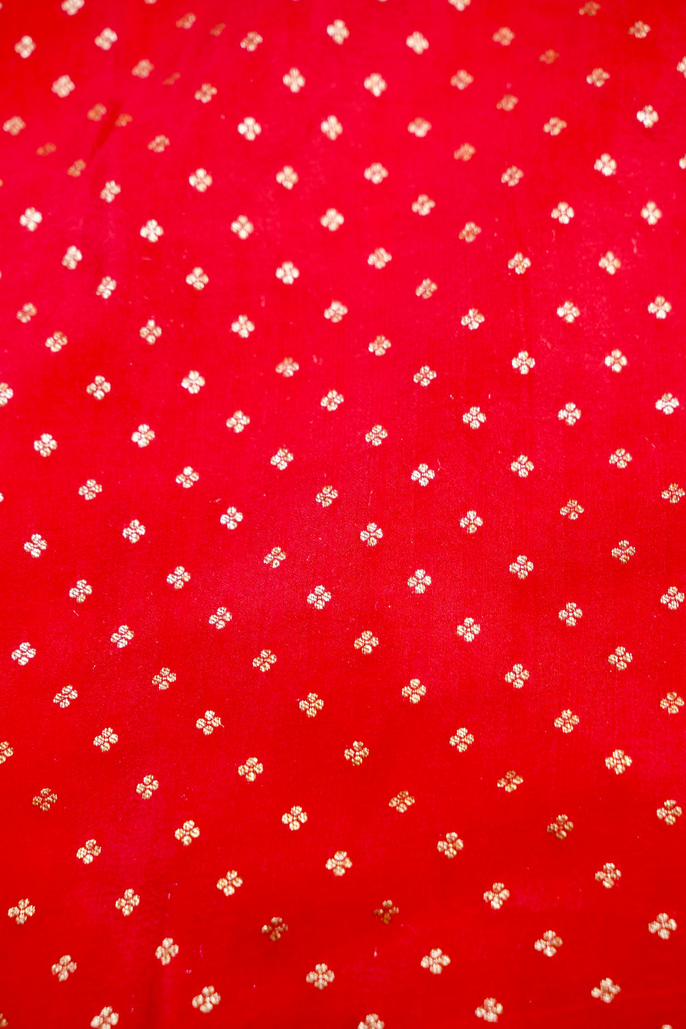 Rose Red Geometric Crepe  Handwoven Banarasi Saree