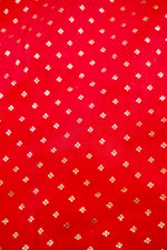 Rose Red Geometric Crepe  Handwoven Banarasi Saree