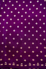 Wine Purple Geometric Crepe  Handwoven Banarasi Saree
