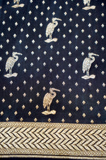 Jade Black Motif Crepe  Handwoven Banarasi Saree