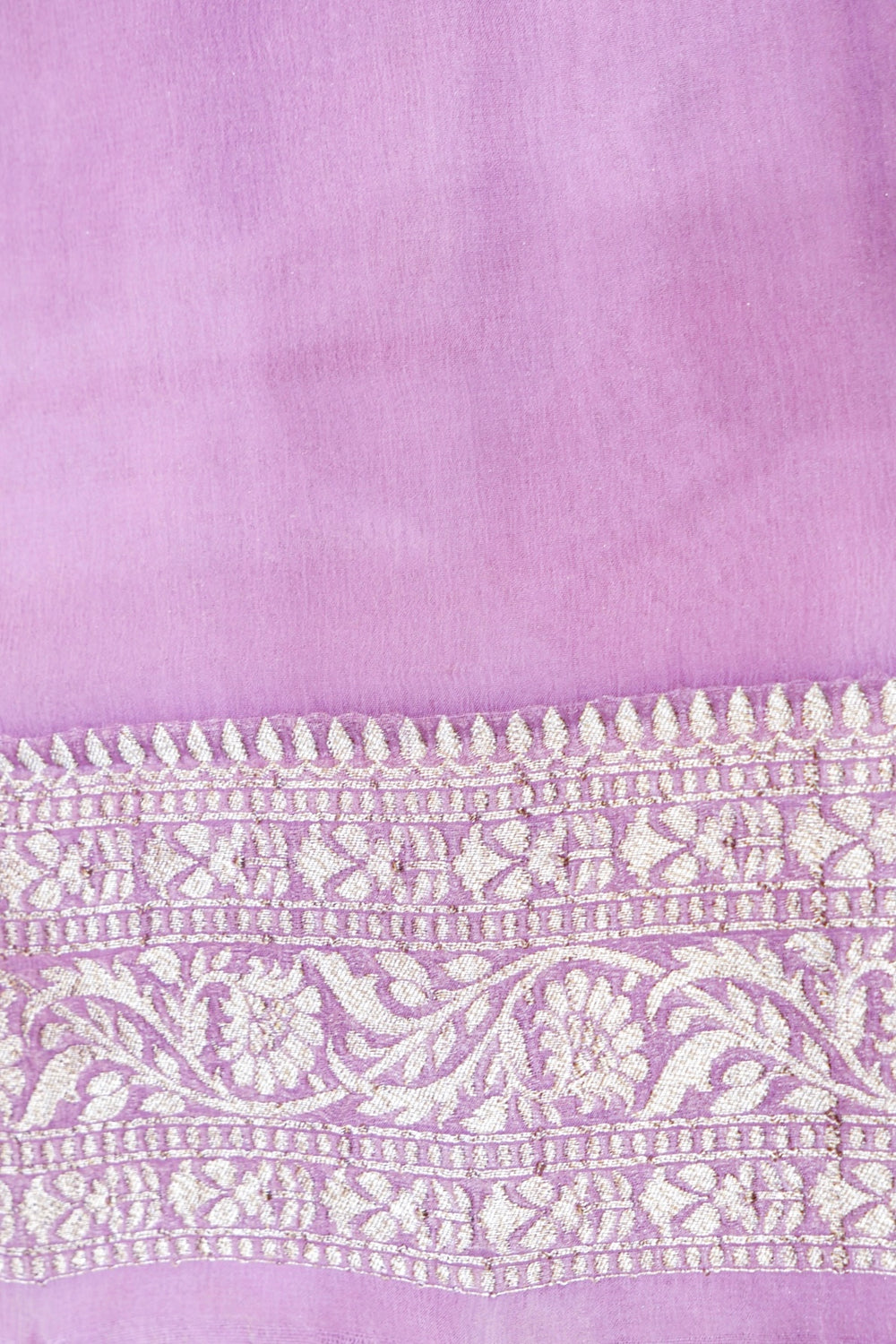 Blush Pink Rangkat Georgette Khaddi  Handwoven Banarasi Saree