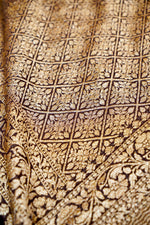 Wine Purple Jaal Georgette Khaddi  Handwoven Banarasi Saree
