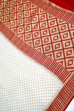 Snow White Booti Crepe  Handwoven Banarasi Saree
