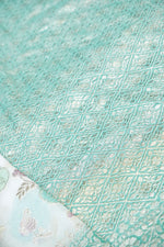 Mint Green Jangla Georgette Khaddi Handwoven Banarasi Saree