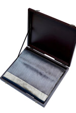 Navy Blue Stripe Katan Silk Handwoven Banarasi Saree